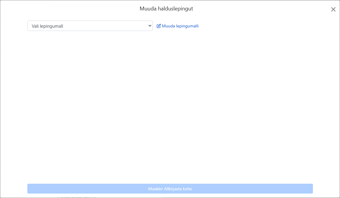 Vali kinnisvarahaldamise lepingupõhi