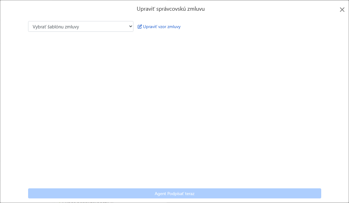 Vyberte šablónu zmluvy o správe