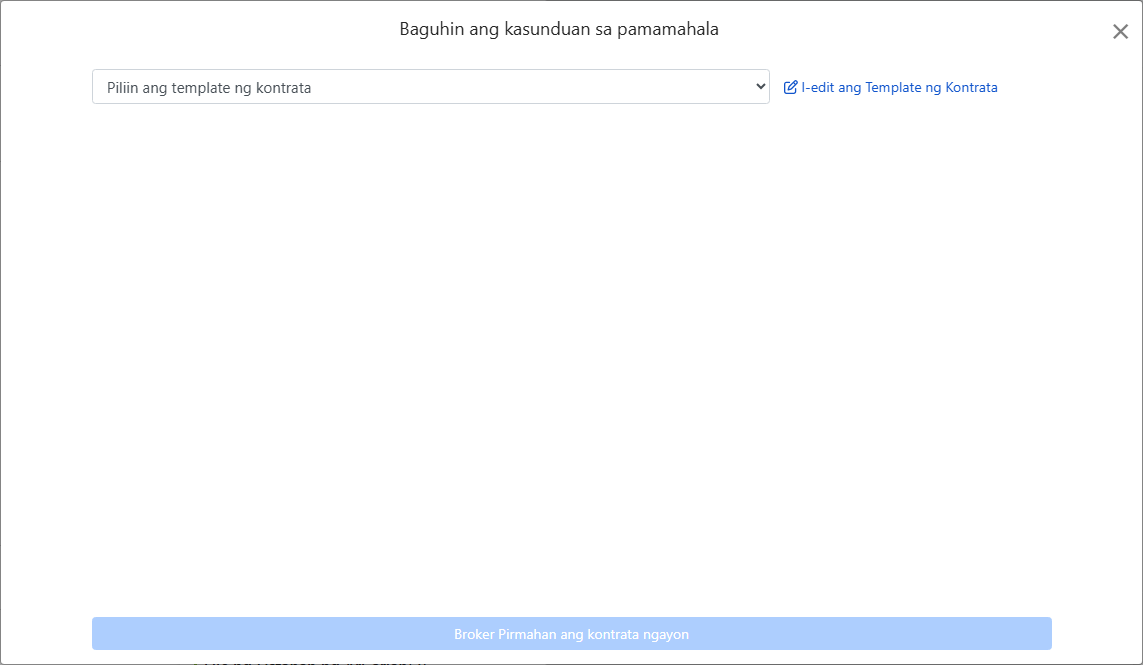 Piliin ang template ng management contract