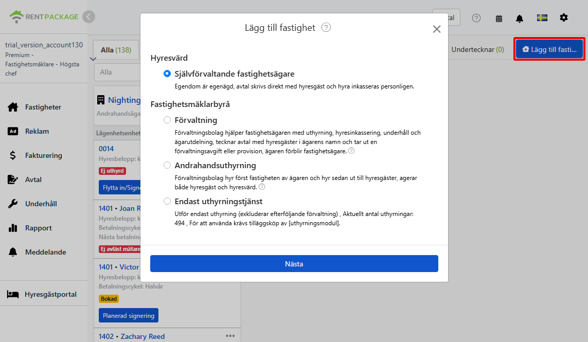 Fyra rollval vid tillägg av objekt