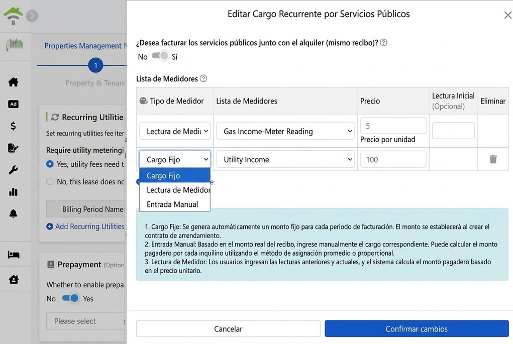 Configuración de servicios recurrentes: tres métodos de cobro y factura combinada