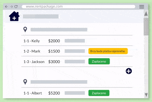 Rychlý přehled o stavu každé místnosti, smlouvy a účtů