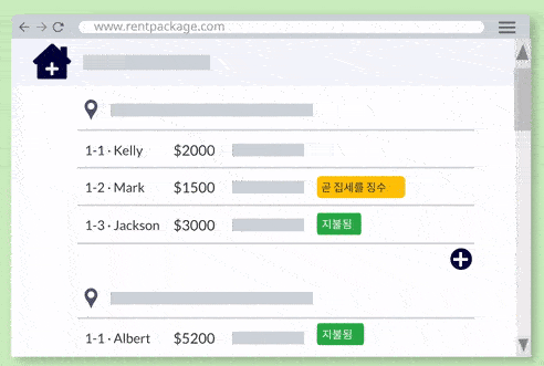각 방, 계약, 회계 상태를 빠르게 파악